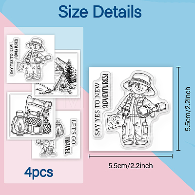 4Pcs 4 Styles PVC Stamp DIY-WH0487-0027-1