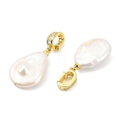 Natural Baroque Keshi Pearl Pendants PALLOY-JF05287-1