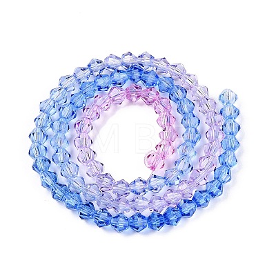 Gradient Color Baking Painted Glass Bead Strands DGLA-A039-T6mm-A019-1