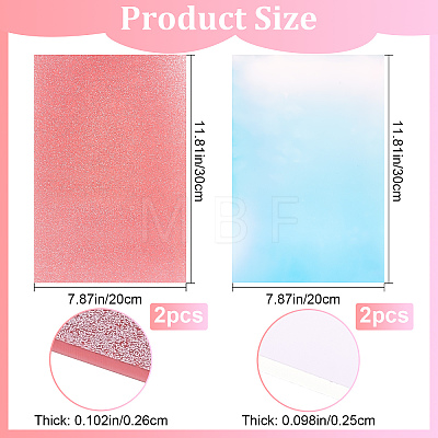 2 Sheets Glitter Acrylic Sheet DIY-CP0007-51-1