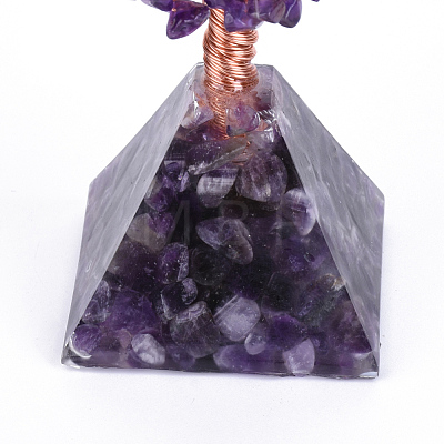 Natural Amethyst Chips and Gemstone pedestal Display Decorations G-S282-08-1