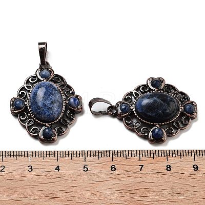 Natural Sodalite Rhombus Pendants G-K363-02R-09-1