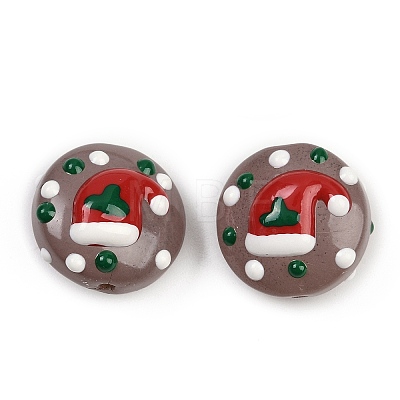 Christmas Handmade Lampwork Enamel Beads X1-LAMP-C020-03B-1