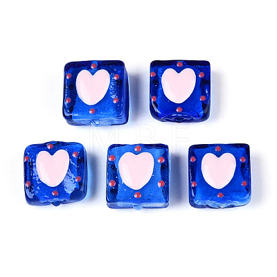 Handmade Spray Painted Lampwork Beads LAMP-N035-02D-1