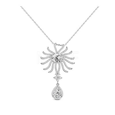 SHEGRACE Rhodium Plated 925 Sterling Silver Pendant Necklace JN574A-1