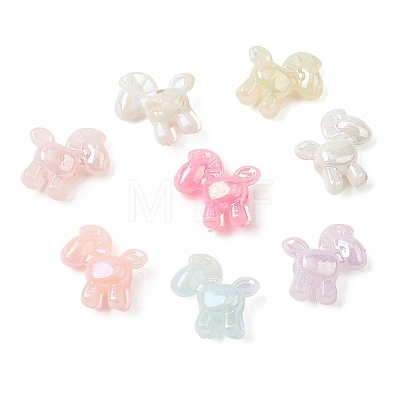 UV Plating Opaque Acrylic Beads OACR-G058-03-1