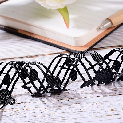 Hollow Lace Embossing Ribbon Tape DIY Sewing Wedding Decoration Accessories OCOR-WH0046-02-1