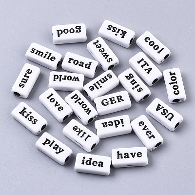 Opaque Spray Painted Acrylic Beads MACR-N008-23A-1