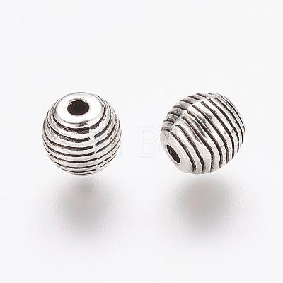 Tibetan Style Alloy Beehive Beads PALLOY-6662-AS-RS-1