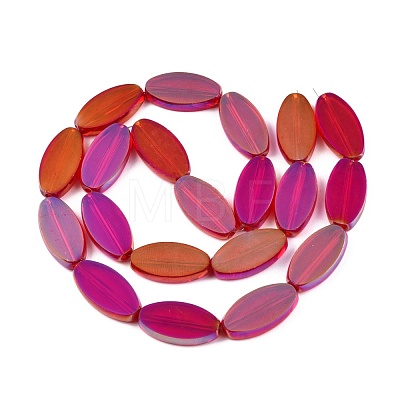 Painted Transparent Glass Beads Strands GLAA-E033-06A-02-1