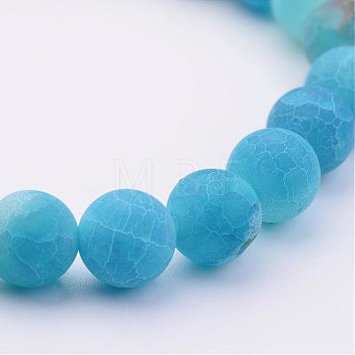 Natural Weathered Agate(Dyed) Stretch Beads Bracelets BJEW-JB02513-04-1