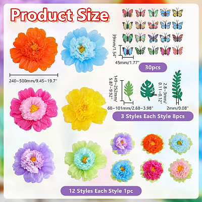 Paper Flower Ball Pendant Decorations DIY-AR0005-36-1