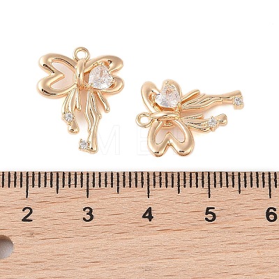 Brass Pendants with Clear Glass Rhinestone KK-N254-59G-1