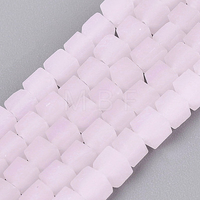 Frosted Imitation Jade Glass Beads Strands GLAA-N072-01A-C02-1