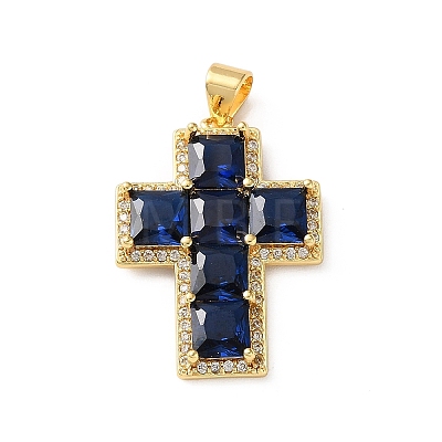 Brass Pave Cubic Zirconia Pendants CU-CBA03AF-17G-01-1