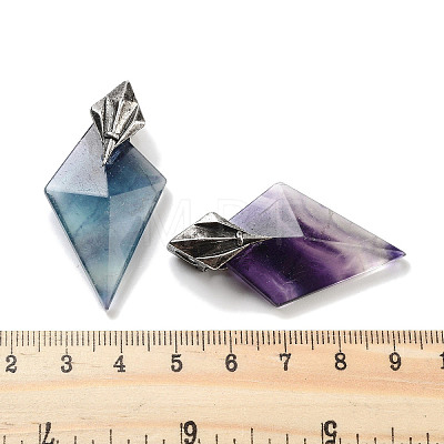 Natural Fluorite Pendants G-K338-10AS-04-1