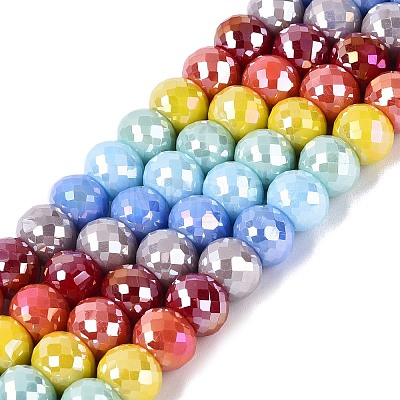 Electroplate Opaque Glass Beads Strands EGLA-N022-17A-B01-1