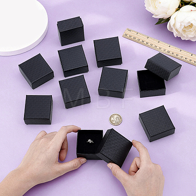 Rhombus Textured Cardboard Ring Storage Boxes CBOX-WH0005-05C-1