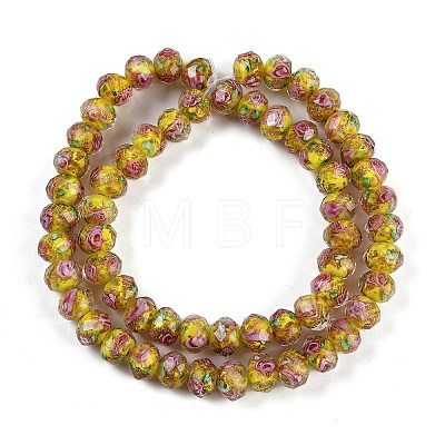 Handmade Gold Sand Lampwork Beads Strands LAMP-R141-10mm-23-1