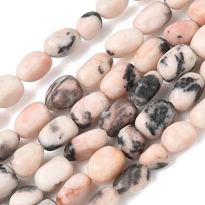 Natural Pink Zebra Jasper Beads Strands G-C286-A19-1