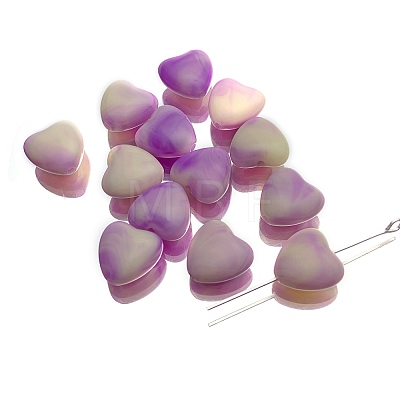 10Pcs Gradient Color Opaque Acrylic Beads PW-WGE74A2-07-1