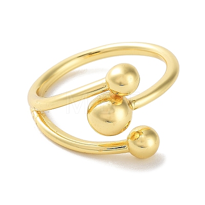 Brass Open Cuff Rings for Women RJEW-E292-14G-1