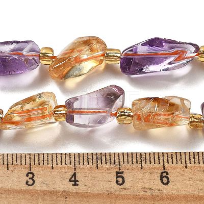 Natural Citrine & Amethyst Beads Strands G-H074-C01-01-1