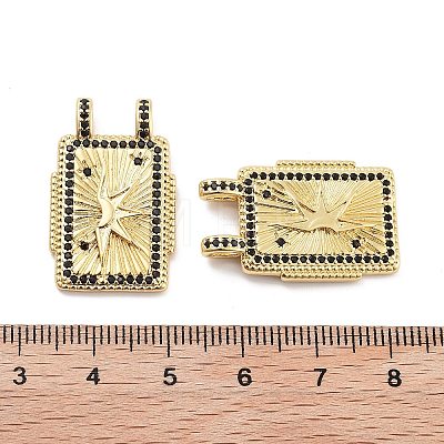 Rack Plating Brass Micro Pave Cubic Zirconia Pendants KK-G512-27G-1