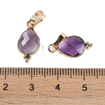 Natural Amethyst Faceted Pendans KK-L218-004G-01-1