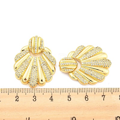 Brass Micro Pave Cubic Zirconia Pendants KK-C036-02G-1