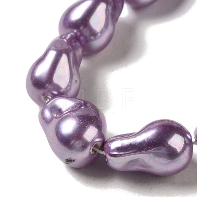 Electroplated Shell Pearl Beads Strands BSHE-M035-01A-02-1