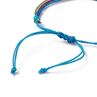 4Pcs 4 Style Alloy & Glass Braided Bead Bracelets Set BJEW-B065-09E-1