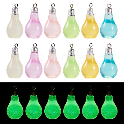  48Pcs 6 Colors Opaque Resin Pendants RESI-TA0002-01-1