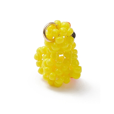 Glass Seed Beaded Duck Pendants PALLOY-MZ01100-1