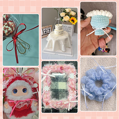12 Colors Polyester Ribbons SRIB-PH0001-87-1