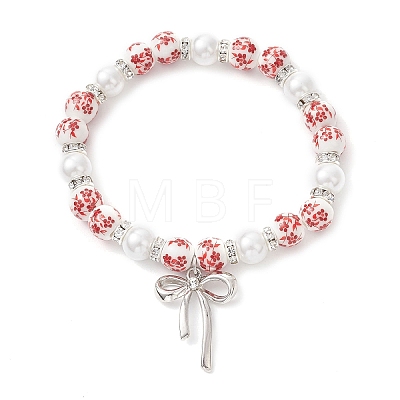 Brass Bowknot Charm Bracelets BJEW-JB12905-02-1