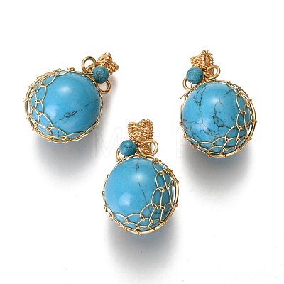 Synthetic Turquoise Pendants G-B001-02G-D-1