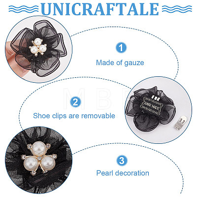 4Pcs Polyester Tulle Shoe Decorations AJEW-FG0003-31-1