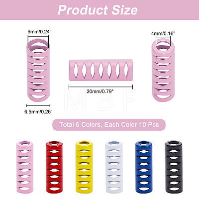 CHGCRAFT 60Pcs 6 Colors Alloy Cord Ends FIND-CA0004-17-1