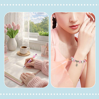 50Pcs 5 Colors Transparent Resin Rondelle European Beads RESI-TA0005-63B-1