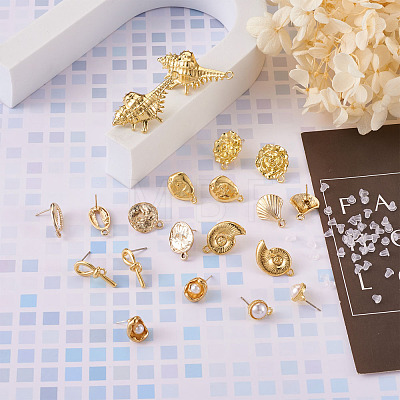 Alloy Stud Earring Findings PALLOY-TA0002-12LG-1