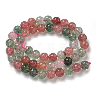 Natural Red and Green Strawberry Quartz Beads Strands G-B099-C03-04-1