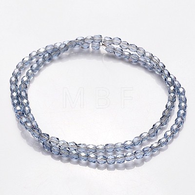 Pearl Luster Plated Glass Faceted Drum Bead Strands GLAA-A032-3mm-PL15-1