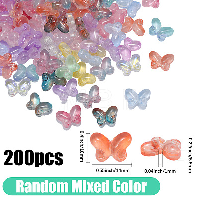 200Pcs Transparent Baking Paint Glass Beads GLAA-PA0001-13-1