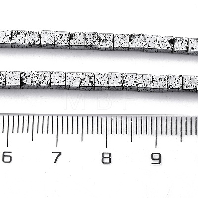 Electroplated Natural Lava Rock Beads Strands G-A256-B01-02E-1