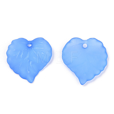 Transparent Frosted Acrylic Leaf Charms FACR-ZX003-01E-1