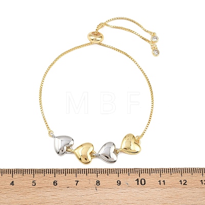 Brass Box Chain Slider Bracelets BJEW-C139-01B-GP-1