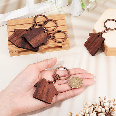 Walnut Wood Pendant Keychains KEYC-TAC0034-06D-1