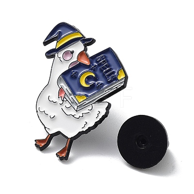 Duck Magician with Book Enamel Pins JEWB-K001-11EB-1