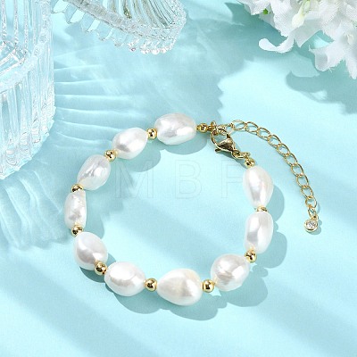 Natural Cultured Freshwater Pearl Beaded Bracelets for Women BJEW-JB13602-1